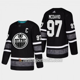 Män Ishockey Edmonton Oilers tröja Connor McDavid 97 Svart 2019 All-Star Adidas Authentic